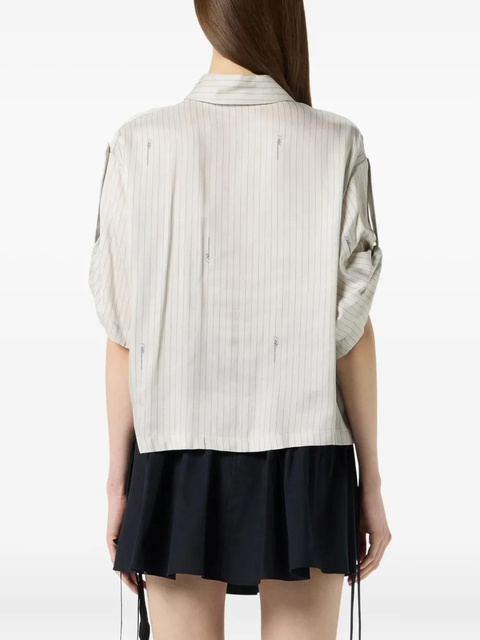 Blumarine pinstriped button-up shirt - Neutrals - zdjęcie produktu nr 2
