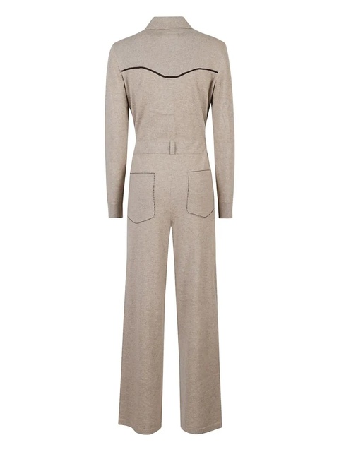 Guest In Residence cashmere yoke-detail jumpsuit - Neutrals - zdjęcie produktu nr 1