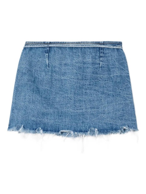 RE/DONE The Beach frayed wrap mini skirt - Blue - zdjęcie produktu nr 2