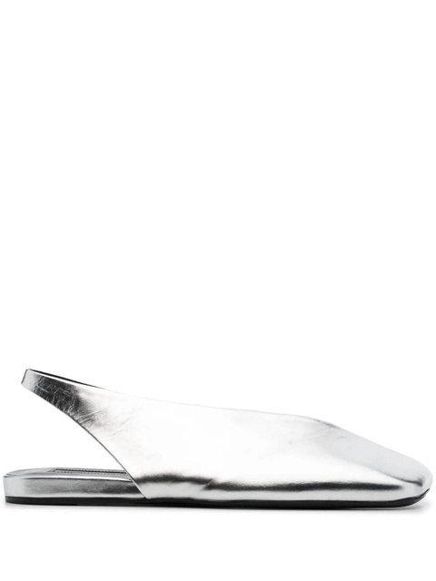 Jil Sander square-toe metallic ballerina shoes - Silver - zdjęcie produktu nr 1