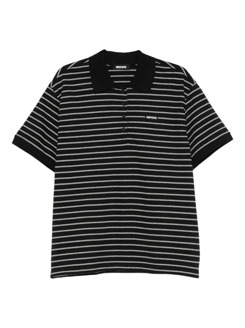 ROTATE BIRGER CHRISTENSEN piqué short-sleeve polo top - Black - zdjęcie produktu nr 1