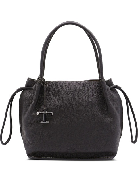 Tod's drawstring leather tote bag - Black - zdjęcie produktu nr 1