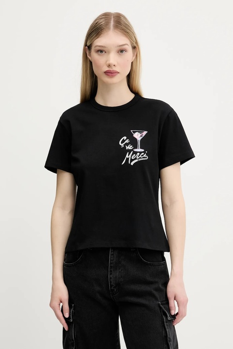 HUGO t-shirt bawełniany damski kolor czarny 50544897 - zdjęcie produktu nr 1