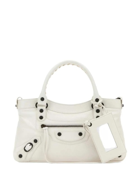 Balenciaga Le City First leather braided-handle tote bag - White - zdjęcie produktu nr 1