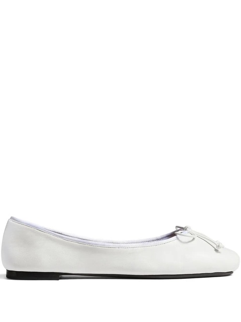 KHAITE leather bow ballerina - White - zdjęcie produktu nr 2