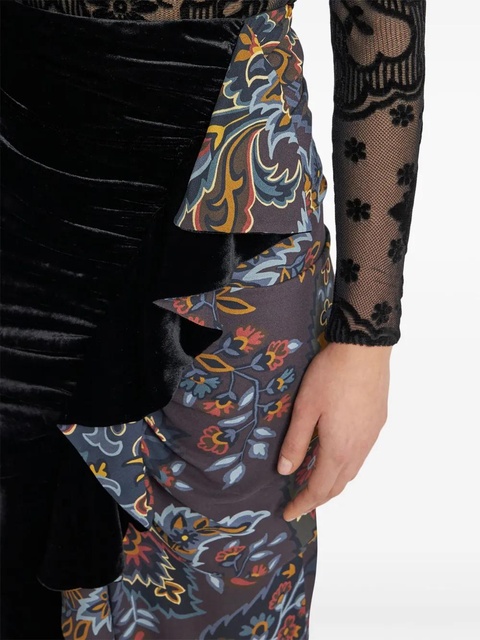 ETRO asymmetric paisley-print midi skirt - Black - zdjęcie produktu nr 1
