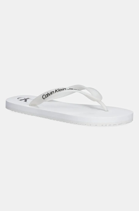 Calvin Klein Jeans japonki BEACH SANDAL TRANSPARENT TPU damskie kolor biały na płaskim obcasie YW0YW01829 - zdjęcie produktu nr 1