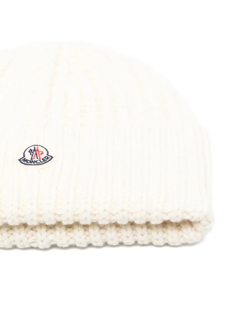 Moncler ribbed beanie - White - zdjęcie produktu nr 2