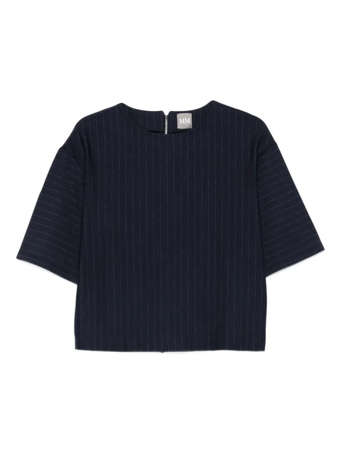Max Mara pinstripe short-sleeved top - Blue - zdjęcie produktu nr 1