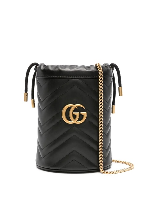 Gucci mini GG Marmont bucket bag - Black - zdjęcie produktu nr 1