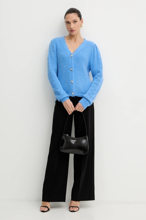 Morgan kardigan z dodatkiem wełny damski kolor niebieski MPLAY - zdjęcie produktu nr 2