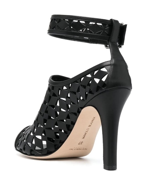 Manolo Blahnik Tingah 105mm laser-cut sandals - Black - zdjęcie produktu nr 2