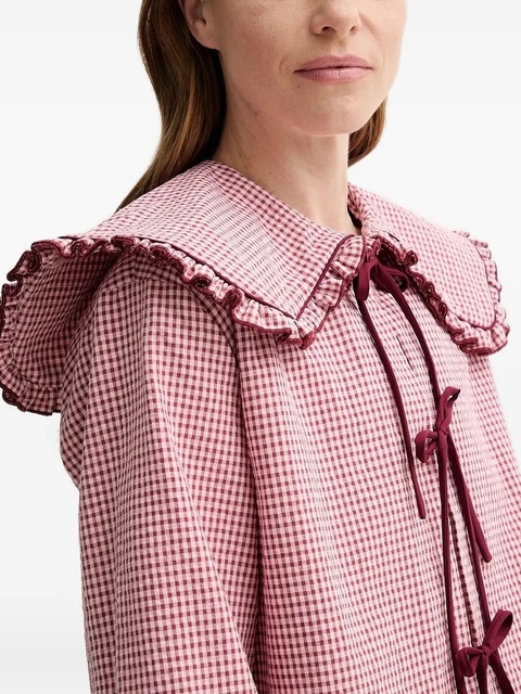 ALOHAS Airi gingham ruffled blouse - Red - zdjęcie produktu nr 2