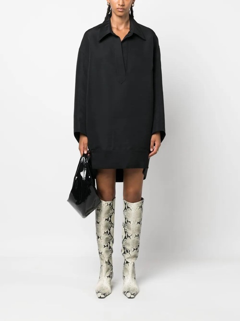 KHAITE The Kal faille mini shirtdress - Black - zdjęcie produktu nr 2