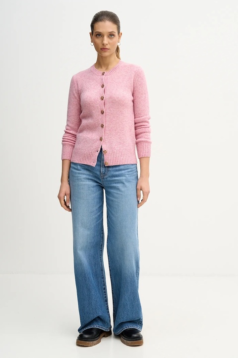 United Colors of Benetton kardigan wełniany kolor różowy 103ME500L - zdjęcie produktu nr 2