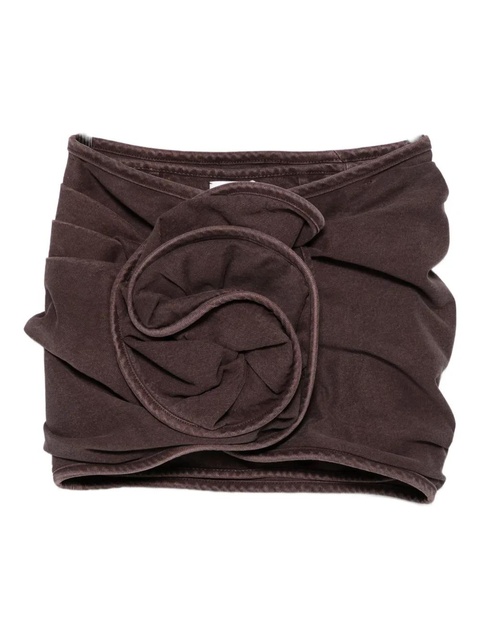 Magda Butrym rose-shaped ruffled mini fitted skirt - Brown - zdjęcie produktu nr 2