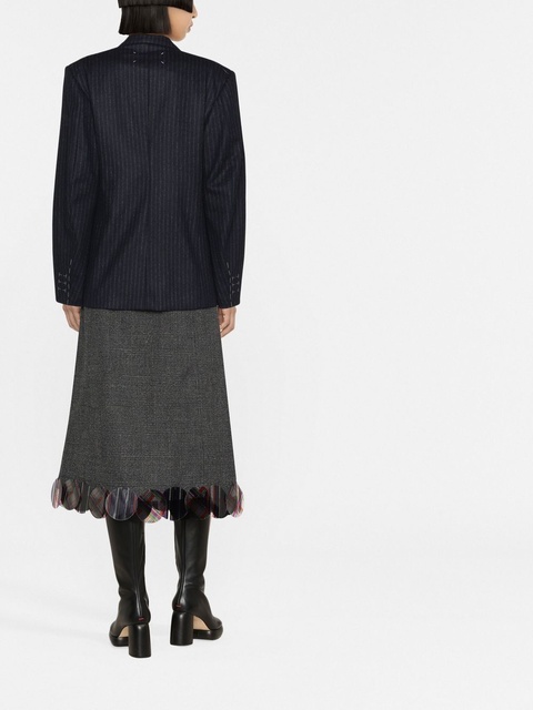 Maison Margiela pinstripe double-breasted wool blazer - Blue - zdjęcie produktu nr 2