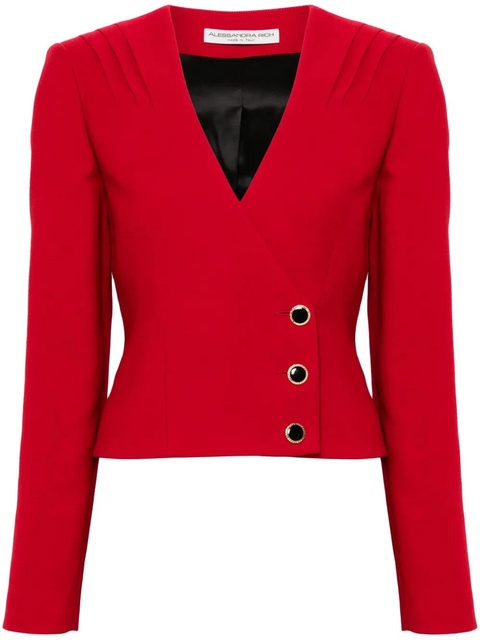 Alessandra Rich single-breasted wool blazer - Red - zdjęcie produktu nr 1