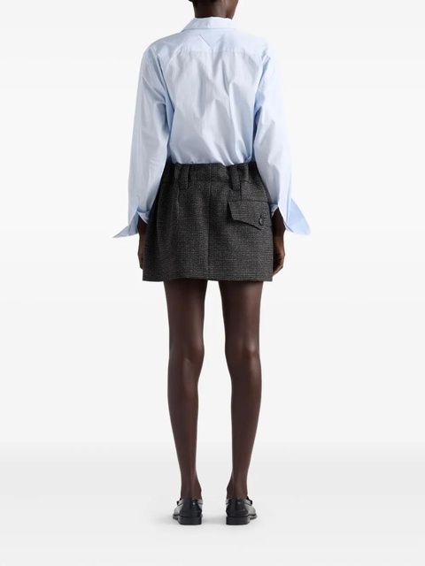 Prada check-pattern wool mini skirt - Black - zdjęcie produktu nr 2
