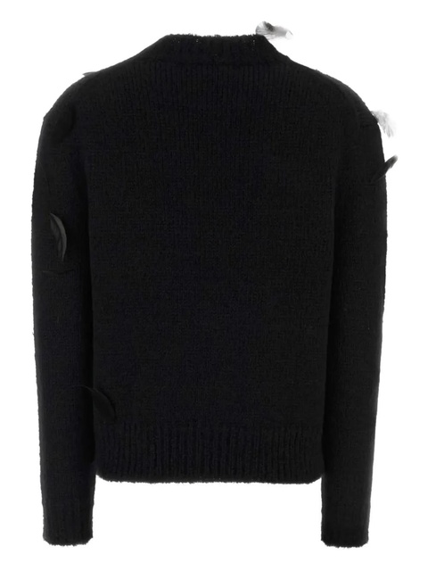 Jil Sander feather-detail sweater - Black - zdjęcie produktu nr 2