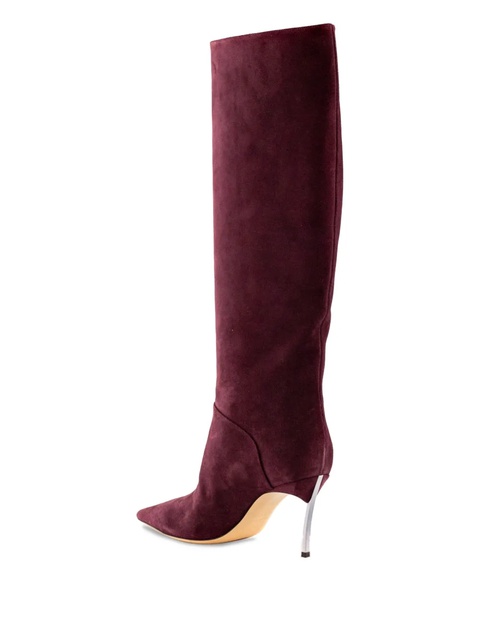 Casadei 80mm pointed-toe suede boots - Red - zdjęcie produktu nr 2