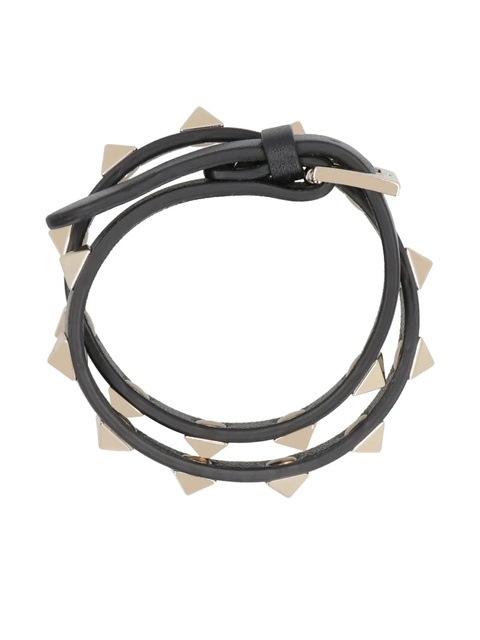 Valentino Garavani Rockstud leather bracelet - Black - zdjęcie produktu nr 1