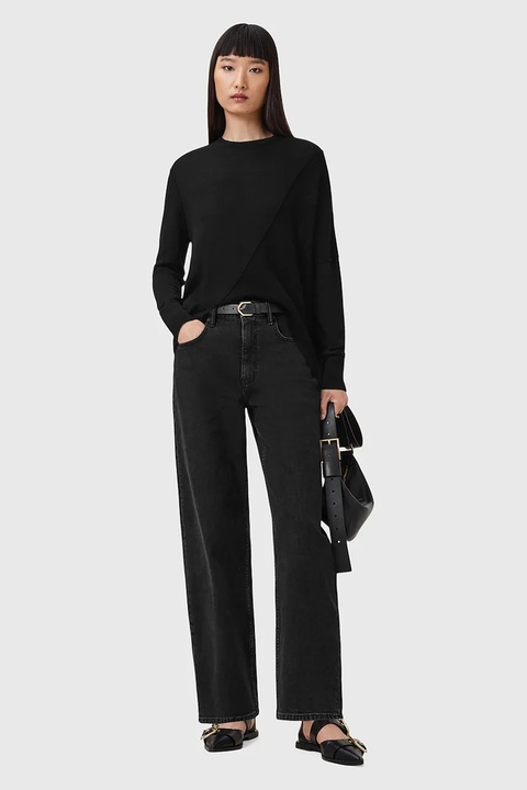 AllSaints sweter wełniany ISLA damski kolor czarny lekki W004KD - zdjęcie produktu nr 2