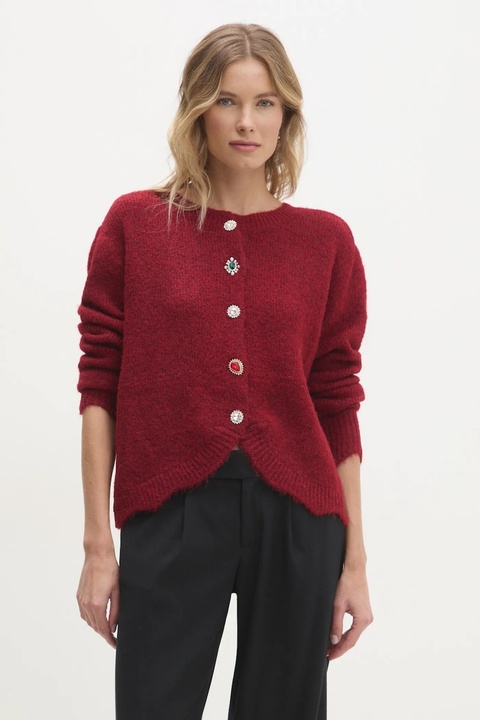 Answear.LAB sweter z wełną damskie kolor bordowy lekki - zdjęcie produktu nr 1