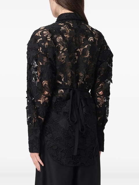 Blumarine macrame-lace shirt - Black - zdjęcie produktu nr 2