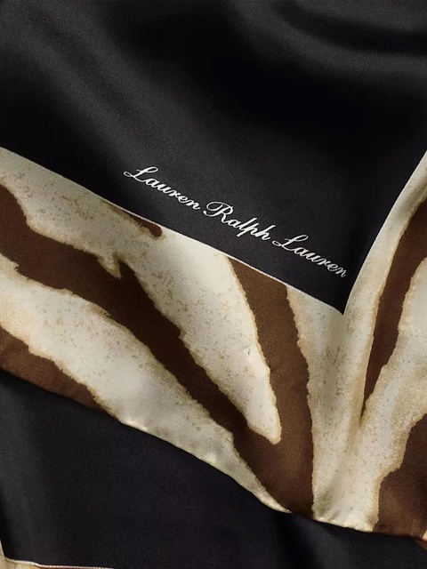 Lauren Ralph Lauren belting-print silk scarf - Black - zdjęcie produktu nr 2