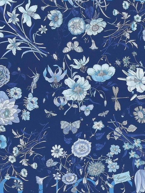 Gucci floral-print scarf - Blue - zdjęcie produktu nr 2