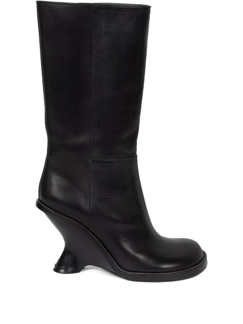 DRIES VAN NOTEN 90mm leather wedge boots - Black - zdjęcie produktu nr 1
