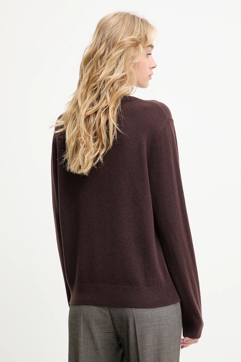 Answear.LAB sweter z wełny merino z szalem damski kolor brązowy lekki - zdjęcie produktu nr 2