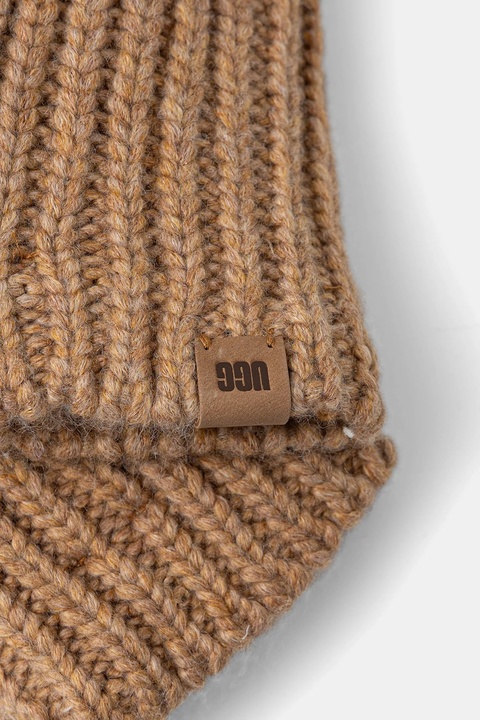 UGG rękawiczki z domieszką wełny CHUNKY damskie kolor brązowy 101022 - zdjęcie produktu nr 2
