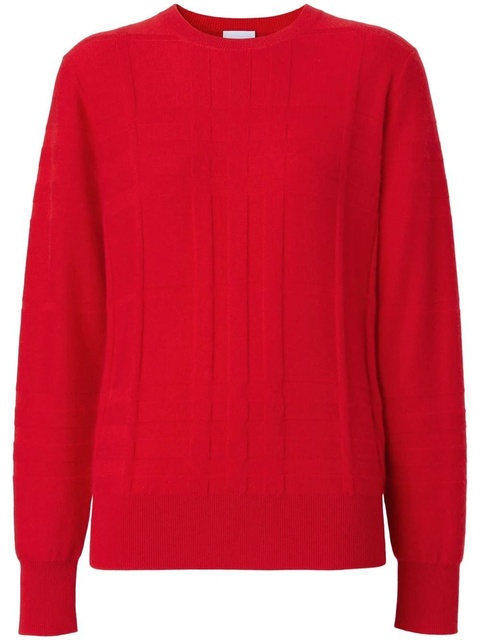 Burberry check knitted cashmere jumper - Red - zdjęcie produktu nr 1