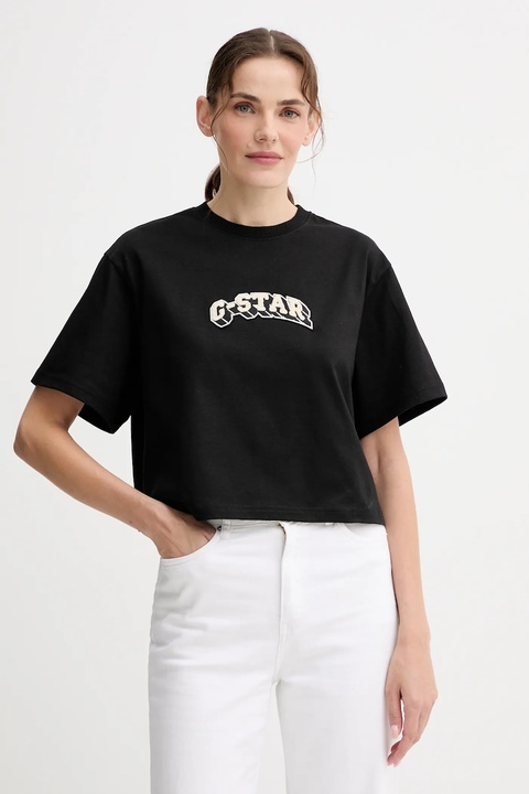 G-Star t-shirt bawełniany damski kolor czarny D26921.C336 - zdjęcie produktu nr 1