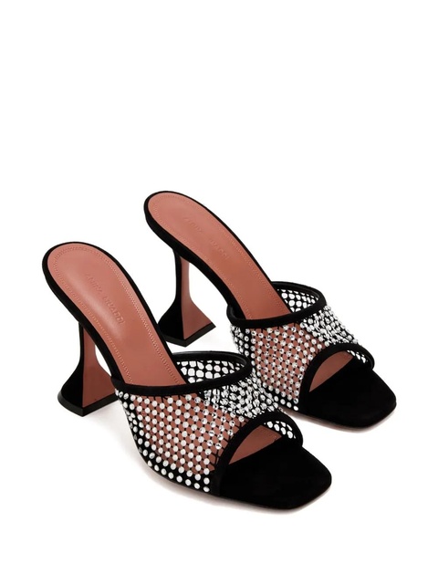 Amina Muaddi crystal-embellished mule heels - Black - zdjęcie produktu nr 2