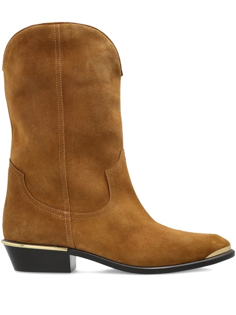 ISABEL MARANT metallic-toe slip-on cowboy boots - Brown - zdjęcie produktu nr 1