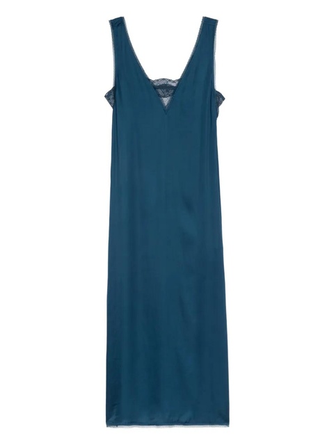 Zadig&Voltaire lace-trimmed slip midi dress - Blue - zdjęcie produktu nr 1