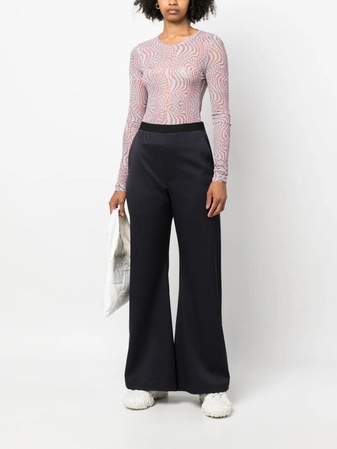 MM6 Maison Margiela seam-detail wide-leg trousers - Blue - zdjęcie produktu nr 1