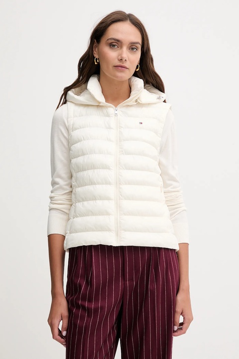 Tommy Hilfiger bezrękawnik kolor beżowy zimowy WW0WW47352 - zdjęcie produktu nr 1