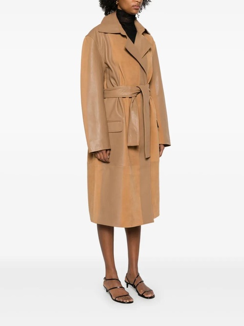 Christopher Esber scuffed-leather coat - Brown - zdjęcie produktu nr 2