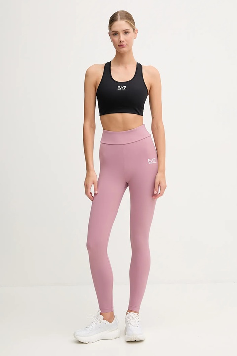 EA7 Emporio Armani legginsy treningowe kolor różowy gładkie AF12625.7W000232 - zdjęcie produktu nr 2