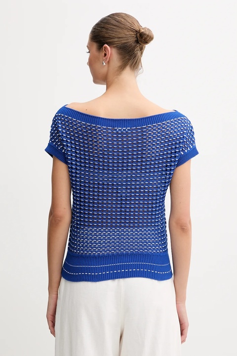 United Colors of Benetton sweter bawełniany damski kolor niebieski lekki 1394E10DW - zdjęcie produktu nr 2