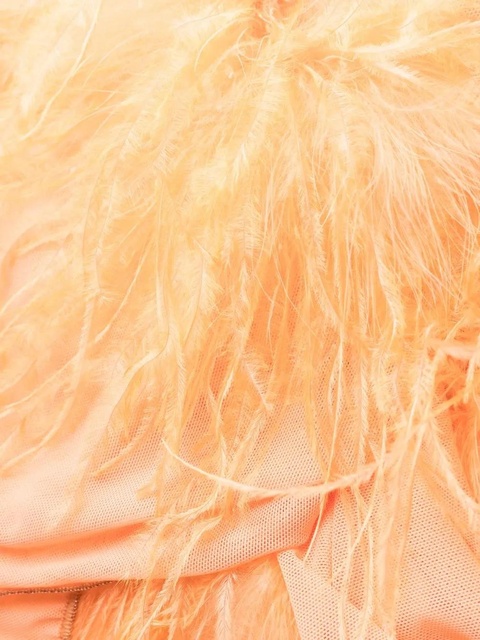 Oséree feather-trim sheer bodysuit - Orange - zdjęcie produktu nr 2