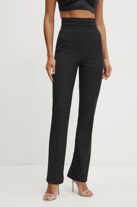 Pinko spodnie z domieszką wełny kolor czarny proste high waist 104870 A2CN - zdjęcie produktu nr 1