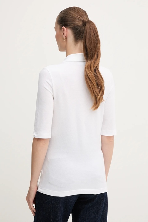 Lacoste t-shirt bawełniany kolor biały - zdjęcie produktu nr 2