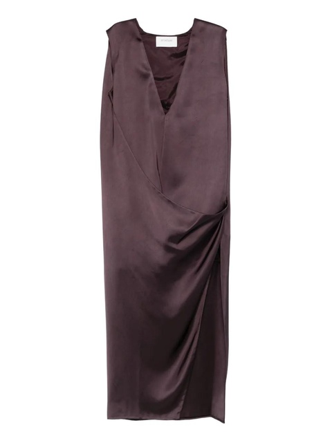 Sportmax V-neck draped maxi dress - Brown - zdjęcie produktu nr 1