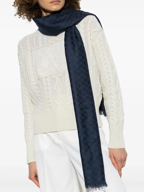 Max Mara monogram-jacquard scarf - Blue - zdjęcie produktu nr 2