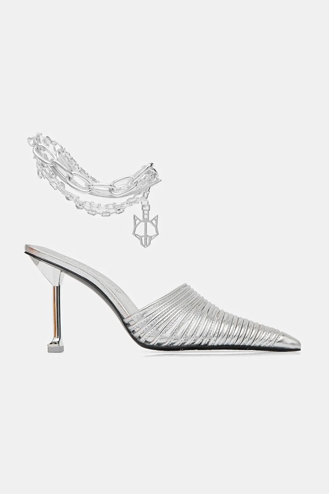 Naked Wolfe klapki skórzane Chromed kolor srebrny Chromed Silver Leather - zdjęcie produktu nr 2